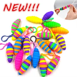 Lowest Price!!! New Favors Toys Strange Snail Slug Burst Hot Decompression Decompression Caterpillar Toy Key Ring Wholesale 2022