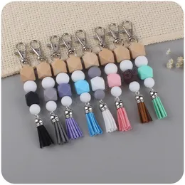 Soild Color Silicon Perlen Key Chain Anhänger Frauen Schmuck Fashion Quasten Keychain Bag Accessoires Lady Geschenk