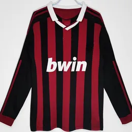 2009 2010 Retro Soccer Jerseys Kaka Van Basten Gullit långärmad Vintage Football Shirts Classic Futbol Jersey Camisas de Foot Milans Shirt 2006 2007 AC