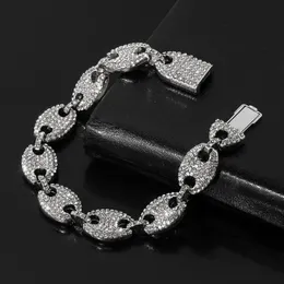 Iced Out Bracelet Hip Hop Iced Out Coffee Bean With Shine