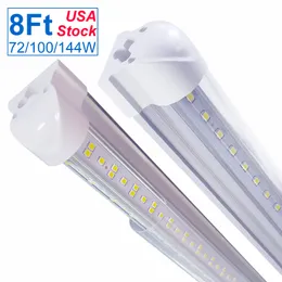 15000LM 10000 Lúmen Super Bright V-Forma LED Lâmpada Fluorescente 8FT Tube T8 Lampada 110V 220V LED luz 240cm Tubos Tubos Bulbo iluminação interna Substituir luzes linkable Oemed