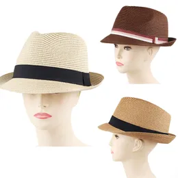 Mężczyźni kobiety pary mała top hat-top hat z krótkimi rondem impreza słomiana brytyjska kapelusz jazzowy może miażdżyć słomka panama w stylu słonecznym kapelusz