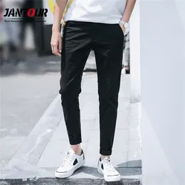 Jantour Spring Summer Mens Casual Spodnie Slim Fit Strona rozciągnięcia Mężczyzn Mężczyzny