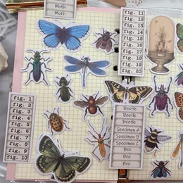Gift Wrap Vintage Insect World Sticker DIY Scrapbooking Bottom Collage Diary Happy Plan Tätning Dekoration Stickergift
