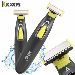 One Blade Hybrid Electric Trimmer USB Rechargeable Waterproof Beard Grooming Body Hair Groomer for Men and Women 220708