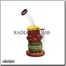 Narghilè 10 "Vintage American Cartoon Style 3D Bong Honetcomb Percolatore Heady Glass Bong Water Pipes Honeycomb Perc Small Mini Dab Oil Rigs con ciotola