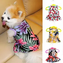 Dog Apparel Floral Dress Hawaii Beach For Small Fashion Broken Flower Princess Sleeveless Coat Spring Summer Pet ClothesDog