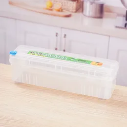 35 cm Frischhaltefolie Cutter Lebensmittel Wrap Folie Spender Küche Lagerung Box Kunststoff Sharp Cutter Halter Küche Werkzeug Zubehör Gadgets