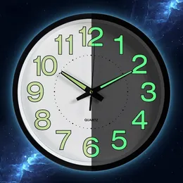 12 Inch Moon Luminous Wall Circular Quartz Clocks Home Bedroom Decor Glowing In The Dark de parede Y200407