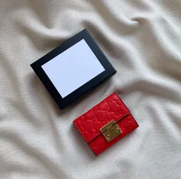 Berömda varumärke kvinnliga plånböcker varumärke klassisk metallspänne klaff plånbok lyxdesigner damer multi kort split koppling väskor färg matchande kvinnor mynt purs