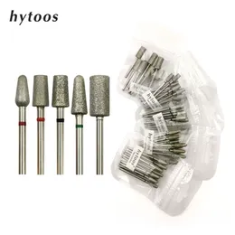 HYTOOS 10pcspack Big Size Diamond Cuticle Clean Burr Russian Nail Drill Bits Pedicure Manicure Drills Accessories Nails Tools 220808