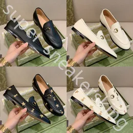 2023 Designer G Flat shoes Loafers Princetown High Quality Metal Buckle Ladies Leather Printed embroidery Men Women Luxury Shoes with box size 35-45