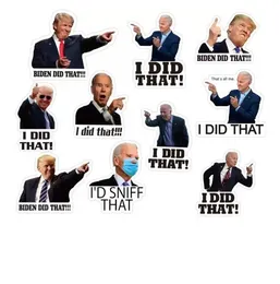 Decorazione del partito 100 pezzi Joe Biden Adesivi divertenti - I Did That Adesivo per auto Decalcomania Adesivi impermeabili Fai da te Decalcomanie riflettenti Poster F0815