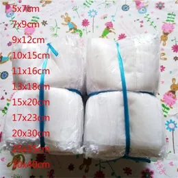 Wholesale 1000 Pcs/lot White Organza Drawstring Pouches 5x7 7x9 9x12 10x15cm Jewelry Gift Bags Wedding Packaging Bags&Pouches T200602