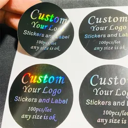 100PCS custom sticker and Customized Wedding stickersDesign Your Own StickersPersonalized stickers Holographic Silver 220613