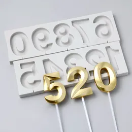 Metal Numbers Silicone Mold Fondant Cake Decoration Mould Sugarcraft Chocolate Baking Tools Kitchenware For Cakes Gumpaste Form 220601