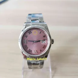 Topselling BPF 여자 시계 126234 36mm 핑크 로마 다이아몬드 다이얼 스테인리스 스틸 굴 경계 기계 자동 시계 여성 숙녀 손목 시계
