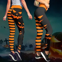 Kobiety legginsy Halloween Drukowane dyni wydrukowane elastyczność wysokiej talii 3D Fashion Fashion Fash for Outdoor Jogging Spods 2206616