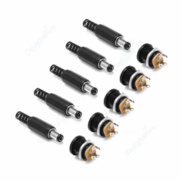 Other Lighting Accessories 1/100pairs 5.5mm 2.1mm DC Connector Male Female Metal Panel Mount Socket Jack Plug Power Supply Terminal AdapterO