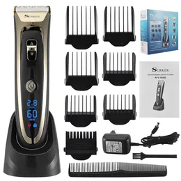Professional Digital Hair Trimmer Rechargeable Electric Clipper Men s Cordless cut Adjustable Ceramic Blade Man Shaver 220712