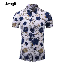 45KG120KG Summer Men Hawaiian Beach Floral Print Shirt Short Sleeve Summer Stretch Semester Fashion Shirts 5xl 6xl 7xl 210412