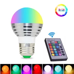 5W 7W RGB LEDスポット電球バブルボールランプE27 E14 AC85-265V調光対応マジックホリデーRGB照明+リモコン無料船D2.0