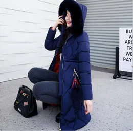 2022 Women Winter Jackets and Coats Casual Long Sleeve Big Fur Collar Down Cotton Ladies Down Parka Jacket