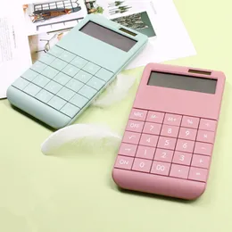 12 Digit Portable Desk Calculator Business Accounting Tool Built-in 210mAh Battery with Solar for School Meeting Office Supply 220510