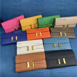 Designer Purse Togo woman Wallets Gold Buckle Whole cowskin Card holders Bags fashion Genuine leather Long wallet For lady 11 Colors 539