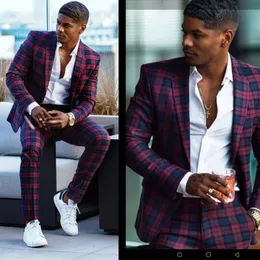 Men's Suits & Blazers Tailor Made England Style Plaid Suit For Men 2 Piece Casual Blazer Male Specially Designed Latest Clothing Spring Jack