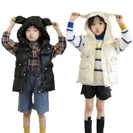 Children Winter Hooded Vest Kids Waterproof Warm Body Warmer Toddler Boys Vest Baby Girl Thicker Jacket Sleeveless Tops J220718