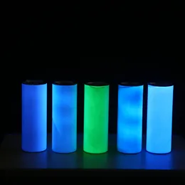 Neue DIY Sublimation Tumbler Glow in The Dark Tumblers 20oz GERADE Tumbler mit leuchtender Farbe Magic Travel Cups