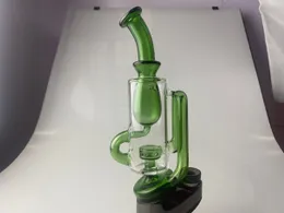 독특한 Biao Glass Bongs Cup 스타일 Hookahs Water Pipes 녹색 색상 피크