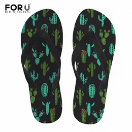 Forudesigns Mulheres Chinelos Personalidade Cacto Chinelos Imprime Feminino Deslize no banheiro Flipflops Senhora Sandálias de borracha suave Zapatillas mujer comprar sapatos no E53G #