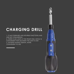 USB-laddning Mini Electric Screwdriver Set Straight Rod Anti-Slip Handle Big Torque Drill Home DIY Power Tools