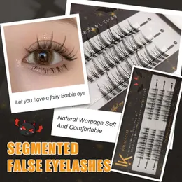 Falska ögonfransar kluster fransar förlängningar cos tecknad segmenterade buntar fluffiga individuella ögonfransförlängning makeupfalse