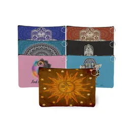 Astucci per cosmetici Astuccio per cosmetici Borsa di tela floreale Mandala Astuccio per trucco da donna Totem classico Stampa di pace Organizzatore Borsa per cosmetici Borsa da toilette da viaggioCo