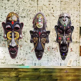Decorative Objects & Figurines Resin Mask Wall Hanging African Decoration Retro Three-Dimensional Pendant KTV Bar Personality OrnamentsDecor