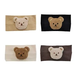 Hair Accessories Cartoon Bear Baby Headband Stretchy Turban Elastic Band Warm Head Wrap Children Toddler Headwear DecorationsHair