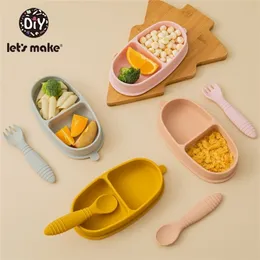 Facciamo pastiglie antiscivolo per l'alimentazione del bambino Ventosa a due lati per bambini Ciotola per l'alimentazione del bambino in silicone Sottobicchiere per bambini LJ201221