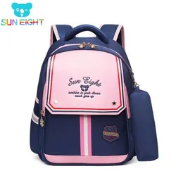 SUN EIGHT kids Backpacks School Bags For Girl Grade 1-2 School Bags For Kid Light Books Bag Factory Price 2592# LJ201225