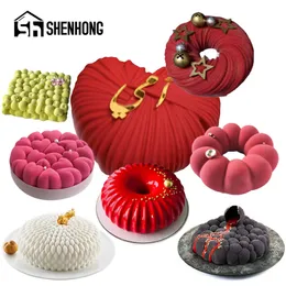 Shenhong 29 typer av non stick silikon kakor formar bakverkningsverktyg mousse formar mat klass kök baksida dessert pan 220601