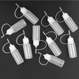 500Pcs 10ml 30ml Applicatore di plastica con punta comprimibile Flacone contagocce ricaricabile Bottiglie con punta dell'ago Tappi per colla fai da te