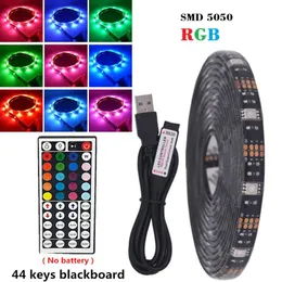 Şeritler LED STRIT USB Işık 44 Anahtar Kontrolör Işıkları DC5V SMD Su geçirmez Noel TV arka plan dekorasyon şeritli