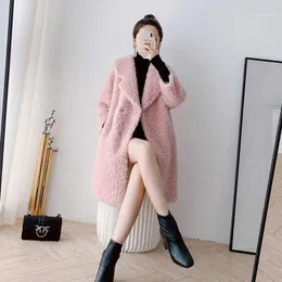 FURE WOMNE FUAX 2022 Kobiety zima prawdziwe płaszcze naturalny płaszcz jagnięcy płaszcz żeńskie podwójne obciążenie owce.