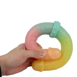 NXY dildos silikonfärg dubbelhöjd simulerad mjuk penis för män och kvinnor artificiell penis backcourt anal plug vuxen rolig 0316