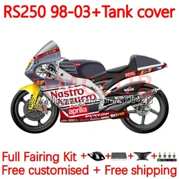 Fairings +Tank cover For Aprilia RSV250RR RS-250 RSV250 RS RSV 250 RSV-250 98-03 159No.39 RS250 RR 1998 1999 2000 2001 2002 2003 RS250R 98 99 00 01 02 03 Bodys hot sivery