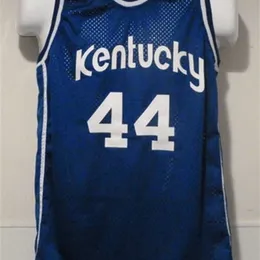 Sjzl98 Dan Issel # 44 Kentucky Wildcats 1968-70 White bule Retro Basketball Jersey Uomo cucito personalizzato Qualsiasi numero Nome maglie