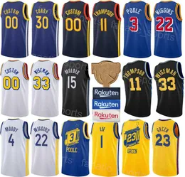 Imprimiu as finais Patch Basketball Moisés Moody Jersey 4 Andrew Wiggins 22 Stephen Curry 30 Damion Lee 1 Nemanja Bjelica 8 Otto Porter 32 Kuminga 00 Homens Crianças Mulheres