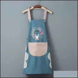 Kitchen Apron Tools Kitchen Dining Bar Home Garden Womens Waterproof And Oil-Proof Summer Household Can Wipe Hands Cute Fashion New Cooki